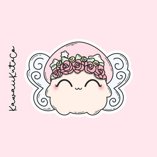 Floral Mushroom Fairy Sticker