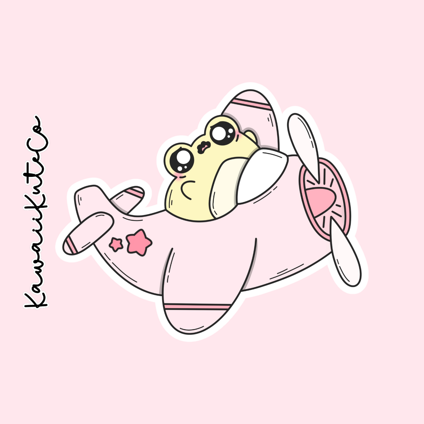 Airplane Froggo Sticker